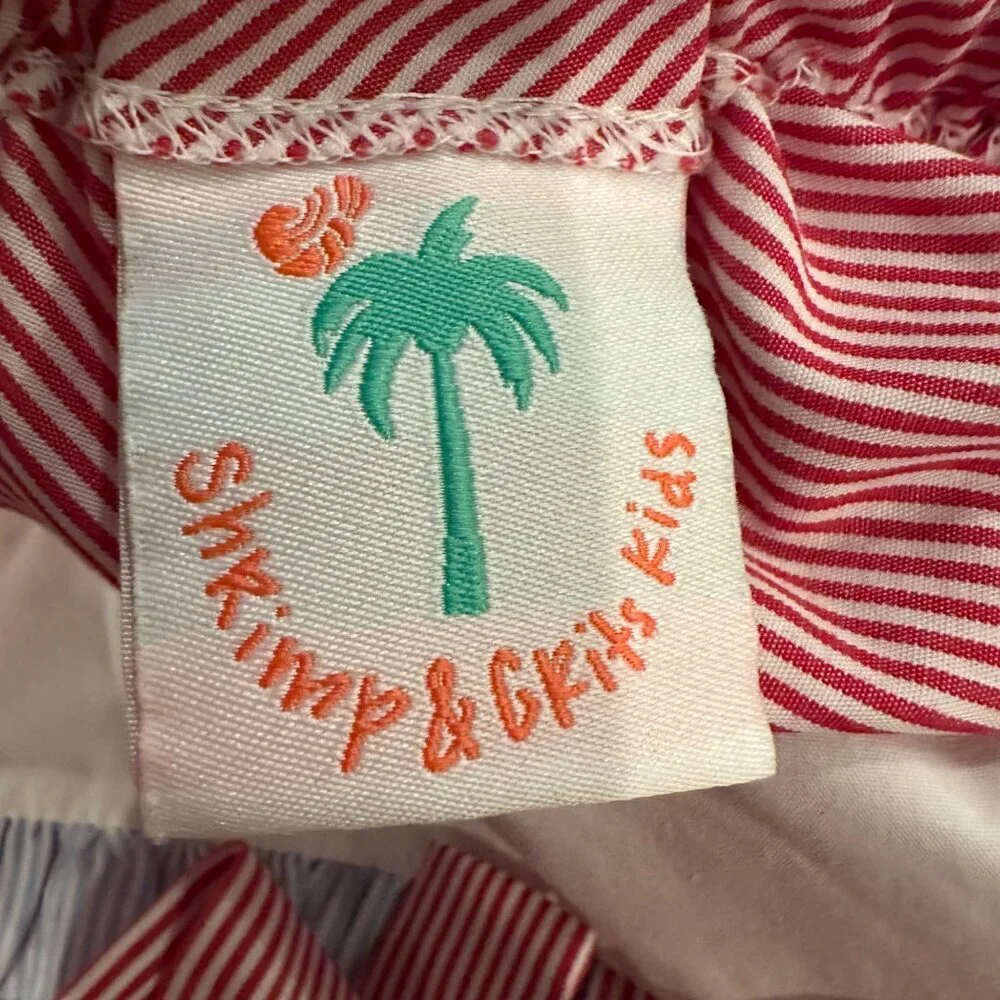 SHRIMP & GRITS KIDS GIRLS SIZE 6 DANDY LION DRESS RED WHITE